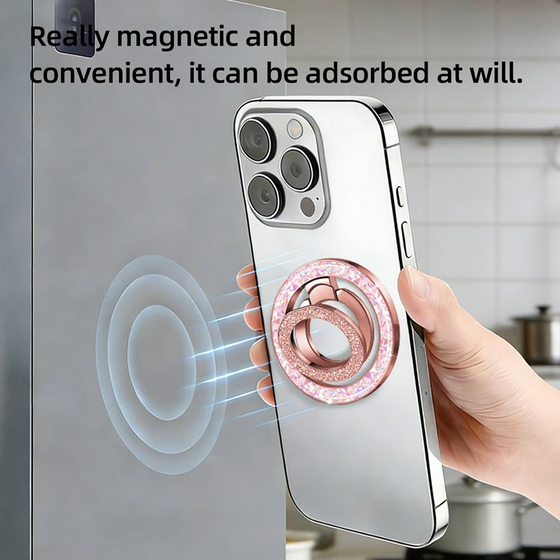 

Lamicall Magnetic Twinkle Ring for MagSafe Grip Glitter Gift Women Girls Magnet Phone Finger Holder Stand Gear Hinge Accessories