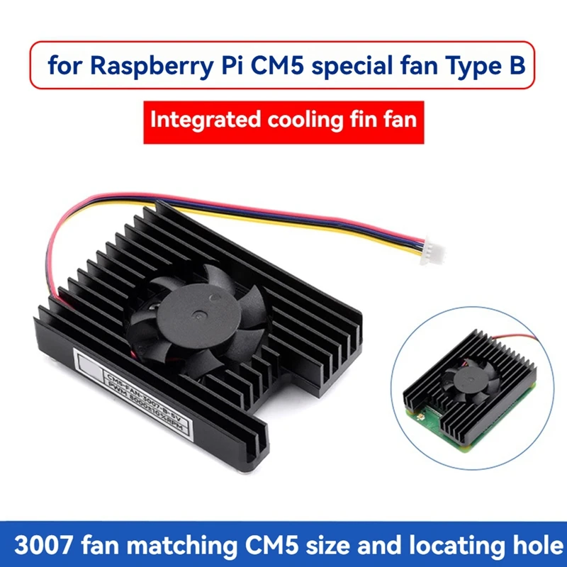 For Raspberry Pi CM5 Heatsink Fan For Compute Module 5 IO & Poe Board Enhanced Cooling