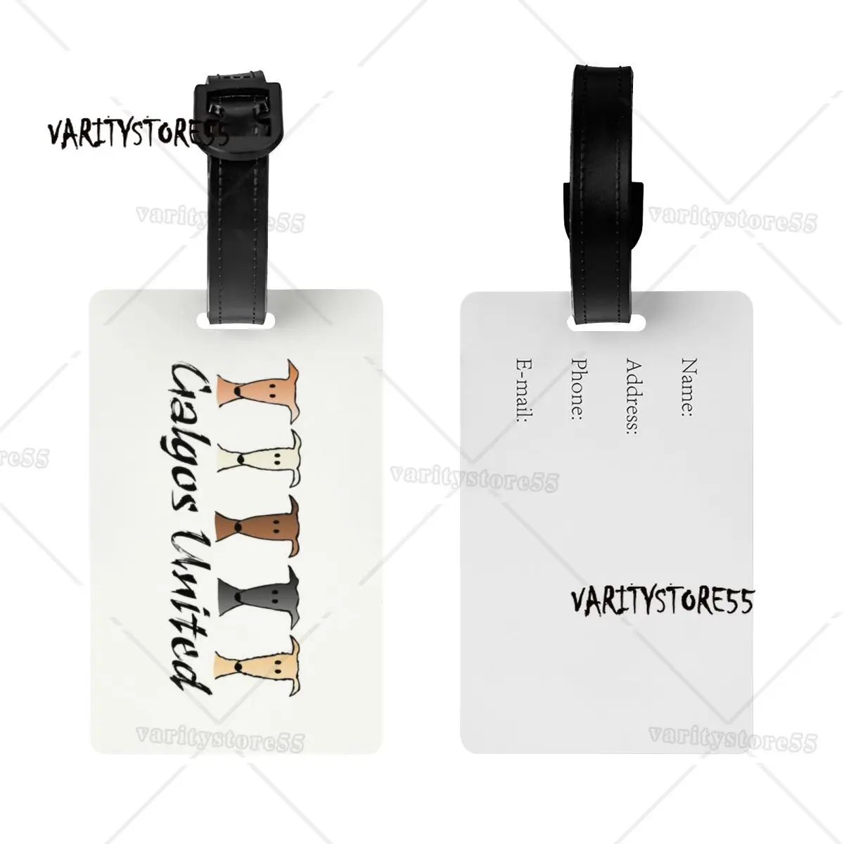 Custom Galgos United Greyhound Luggage Tag With Name Card Whippet Sighthound Dog Privacy Cover ID Label for Travel Bag Suitcase