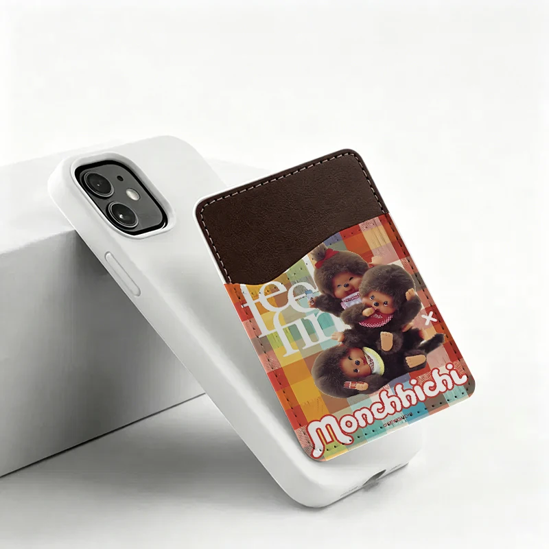 MONCHHICHI Phone Wallet Women Men PU Leather Phone Card Holder for Back of Phone, DIY Credit Card Pocket for Phone Case Gift view 3