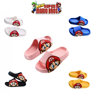 Super Mario Bros Niños Slippers Anime Summer sin deslizamiento Batio de baño Batio para niños Sandalias suaves Sandalias Breatables Regalo 8 mejores zapatillas Mario de ventas - №2