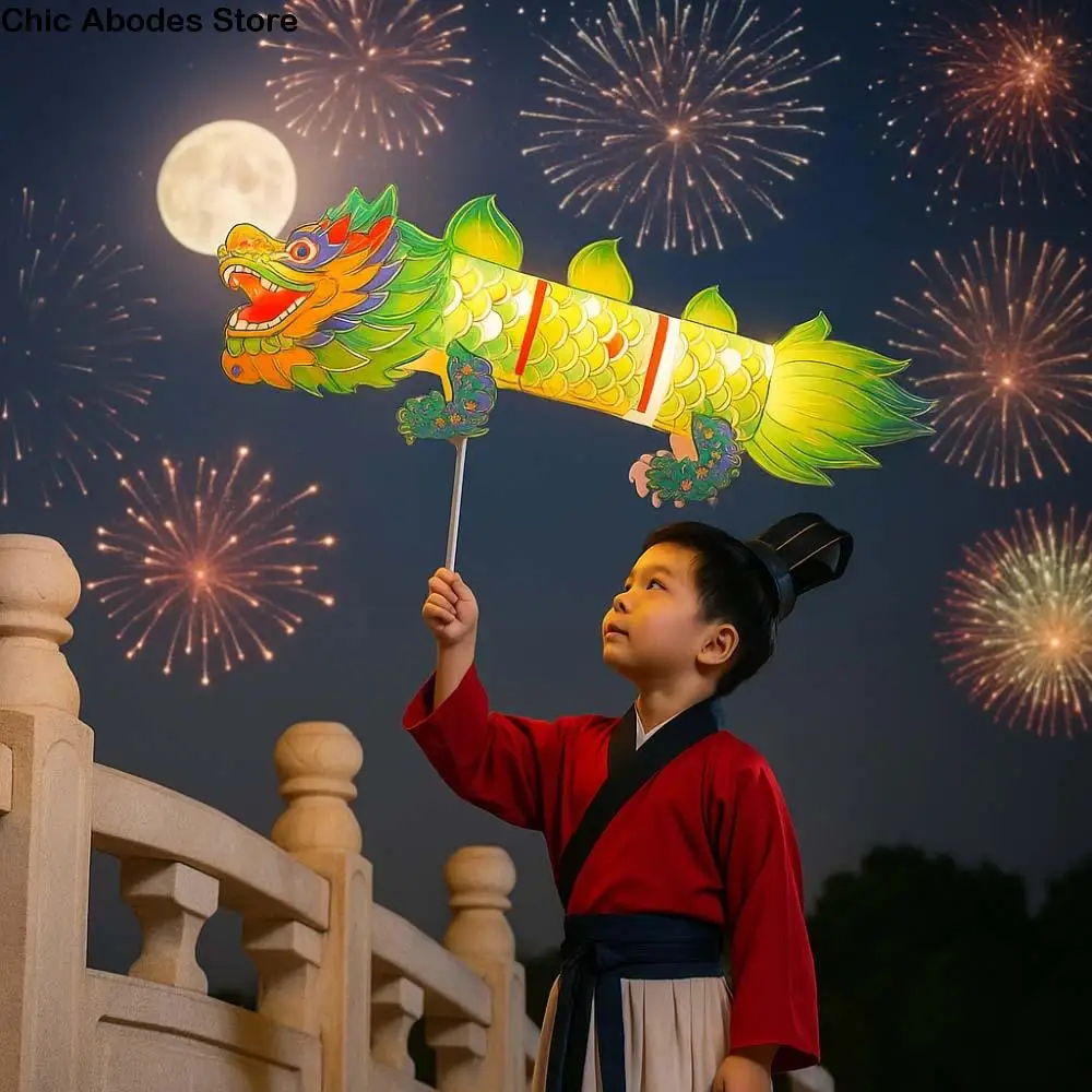 

Chinese Style Children's Loong Lantern PVC DIY Material Bag Mid-Autumn Festival Lamp Handheld Intangible Cultural