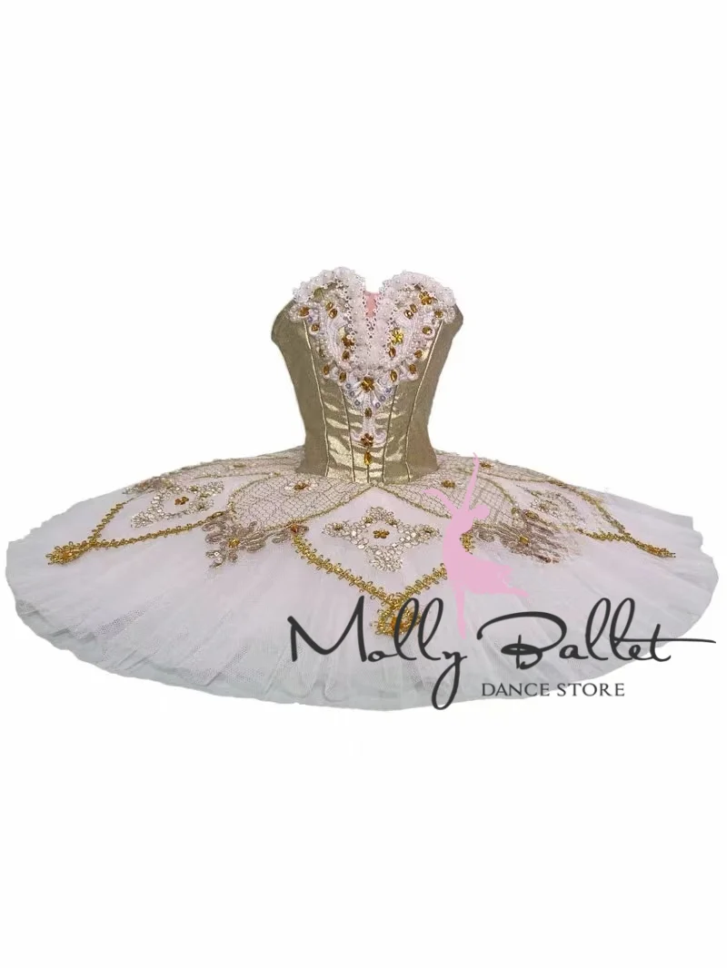 MOLLY's new custom-made golden tutu skirt TUTU Pajita variation Swan Lake adult and children's performance competition skirt