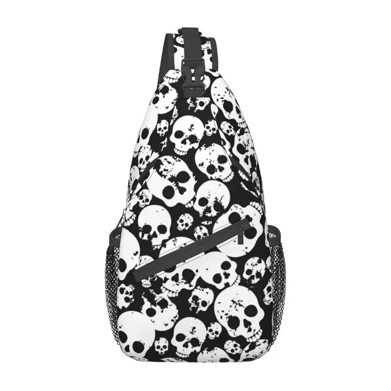 Casual gotycki szkielet Horror Death Skull woreczki strunowe na wędrówkę męska Crossbody plecak na ramię plecak na ramię