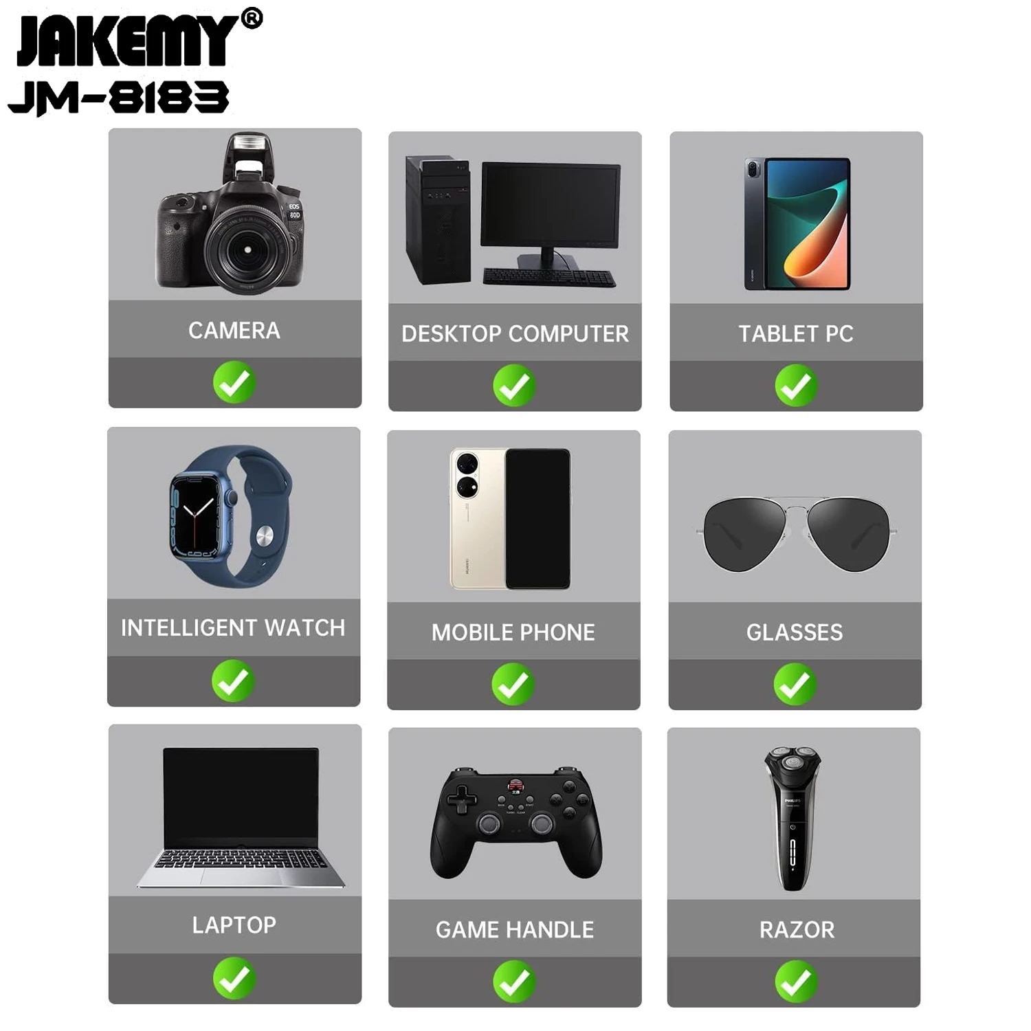 Alternativa Padrão da Indústria: Conjunto de Chave de Fenda de Precisão 145 em 1 CRV JAKEMY, Competindo com JAKEMY JM - 8183, Conquering iPhone