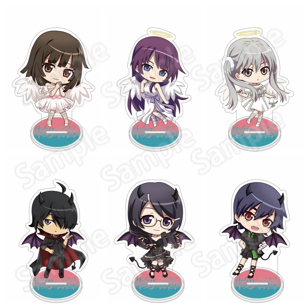Monogatari Series 10cm Acrylic Stand & Keychain Hitagi Shinobu Tabletop Decor Gift for Anime Fans