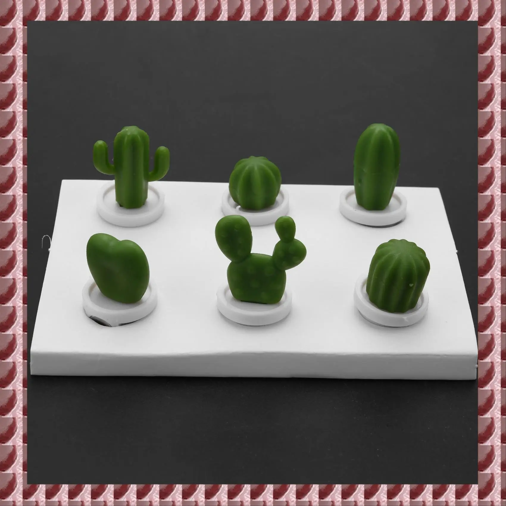 A95G 24 Pcs Cute Cactus Refrigerator Magnets,Decorative Fridge Magnet Locker Magnet,Dry Erase Board Magnet