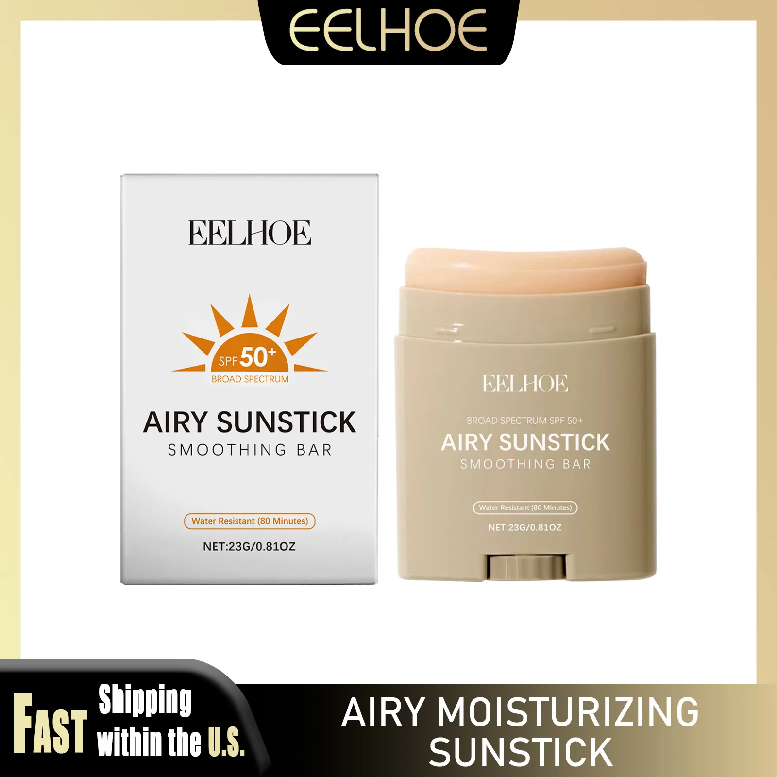 EELHOE 23g hidratante lápiz solar aireado SPF50 + Anti-UV Protector de larga duración alta cobertura mate crema de protección solar Natural cuidado de la piel