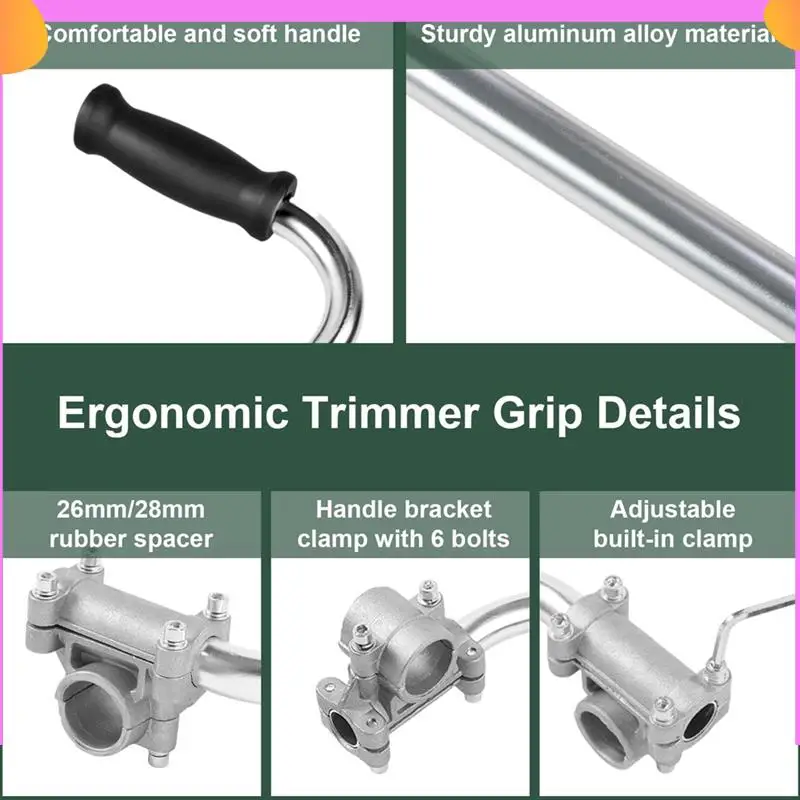 

A23P 2PCS Weed Eater Handle - String Trimmer Handle, Ergonomic Trimmer Grip, Weedeater Handle With Bracket Clamp