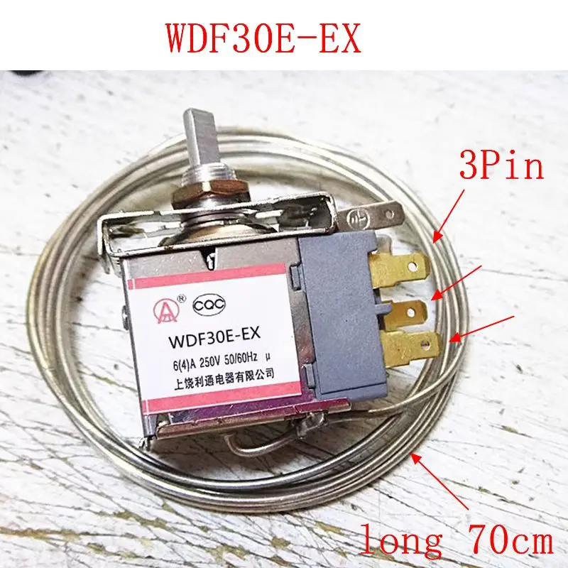 

WDF30E-EX 3Pin Refrigerator Thermostat Household Metal Temperature Controller Accessories