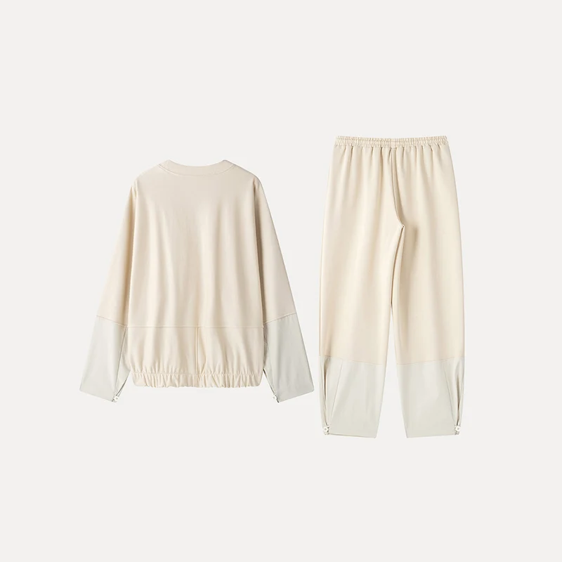 

Spring 2025 Women's Casual Patchwork Hoodie And Long Pants Faion Set Z Brand Polyester Fiber Ensemble Student orm