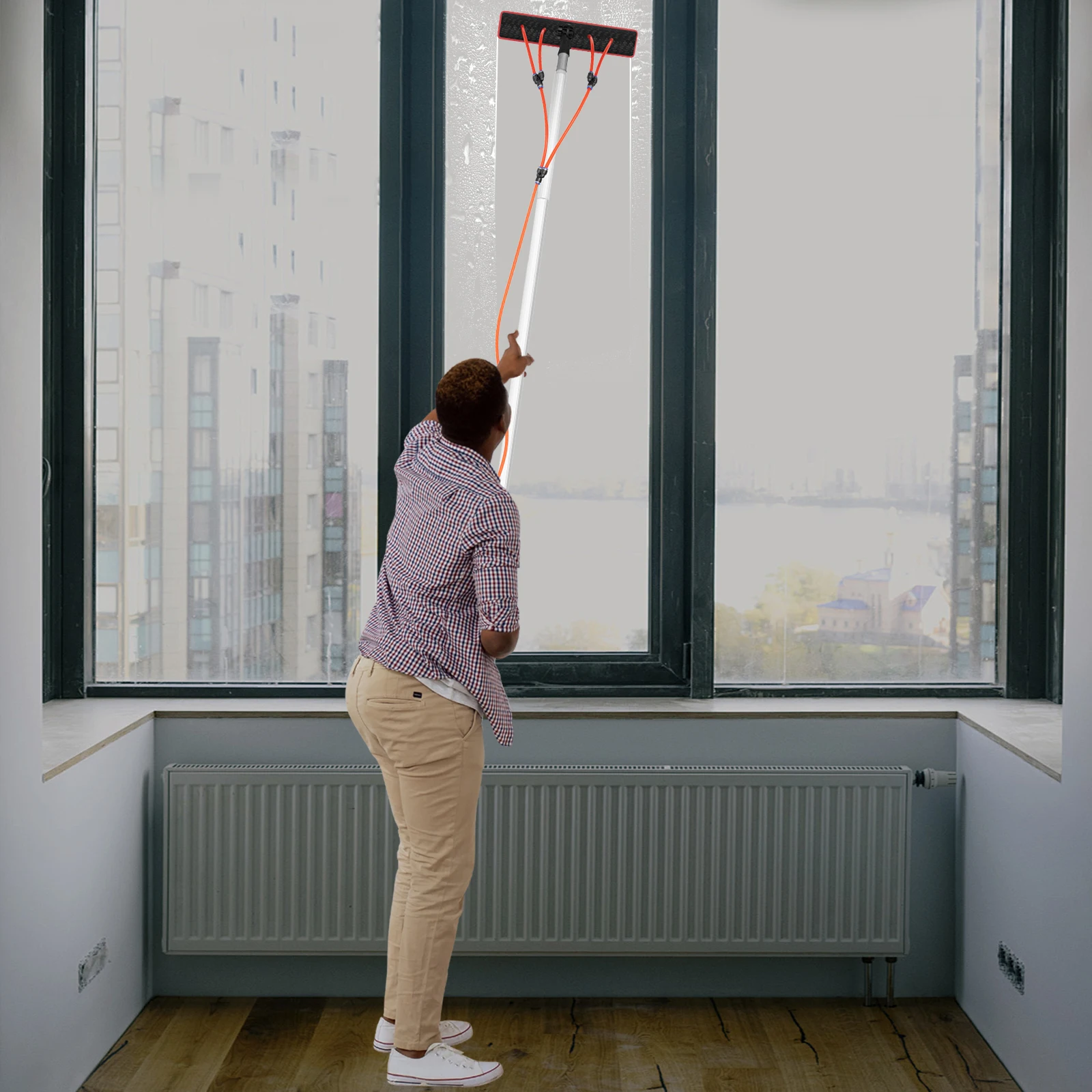 

Стержень для чистки окон 3-в-1, набор для чистки стержня с подачей воды, съемная насадка для чистки окон, стержень для чистки дома