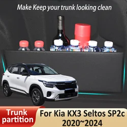 Car Organizer Trunk Side Partition For Kia KX3 Seltos SP2c 2020~2024 2021 Auto Parts Interior Trunk Accessories Storage Tools