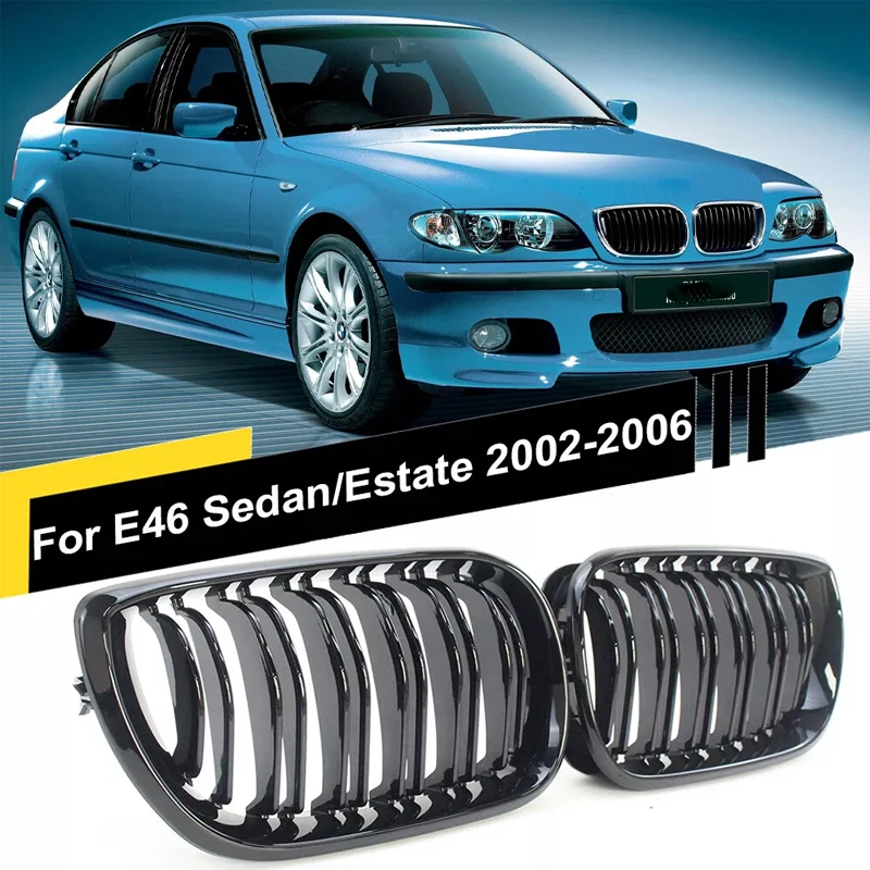 

Gloss Black Front Kidney Grille Grill For BMW 3 Series E46 2002-2006 318I 320I 325I 330I