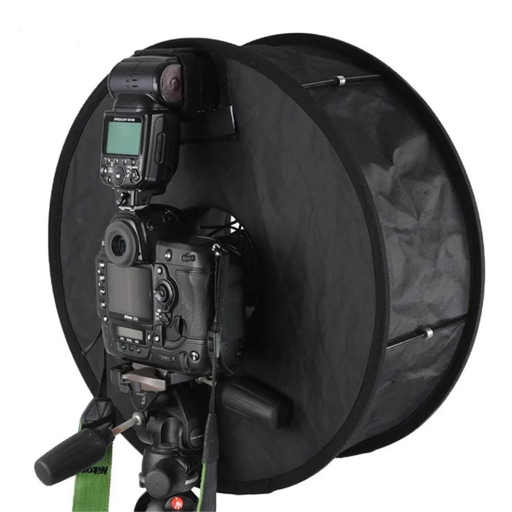 Easy-fold Ring Flash Softbox Diffuser Reflector for Canon Nikon Pentax Metz Olympus Speedlight Macro Shoot Photography