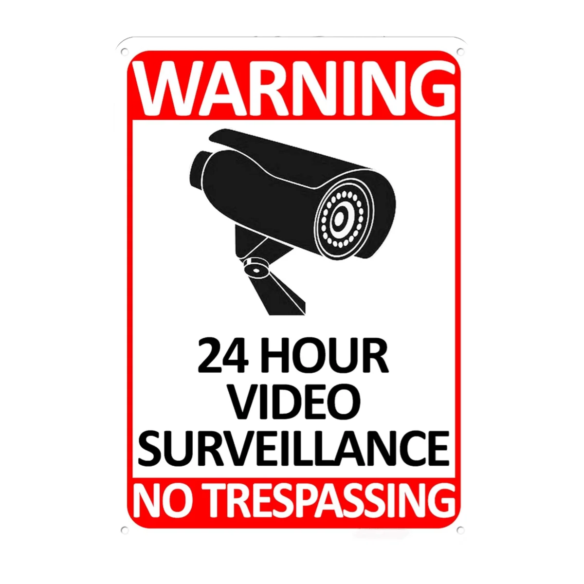 1pcs Warning Metal Sign“Private Property - Trespassers Will Be Prosecuted, 24 Hour Video Surveillance” Tin Sign,Aluminum Sign