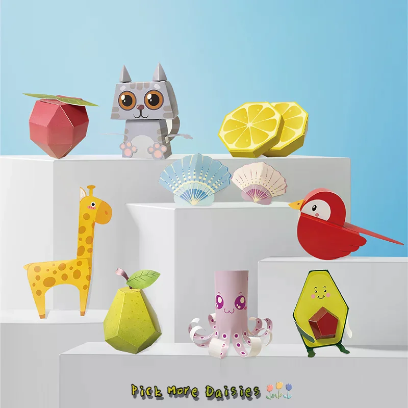 3D手作り折り紙ブックキット - 楽しいDIYペーパークラフト |   簡単な3Dペーパーモデルで家の装飾、動物の置物、ギフトに