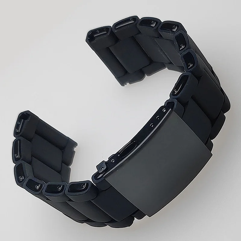 band for CERTINA DS high-quality 24mm 26mm 28mm rubber coated steel black red watch strap