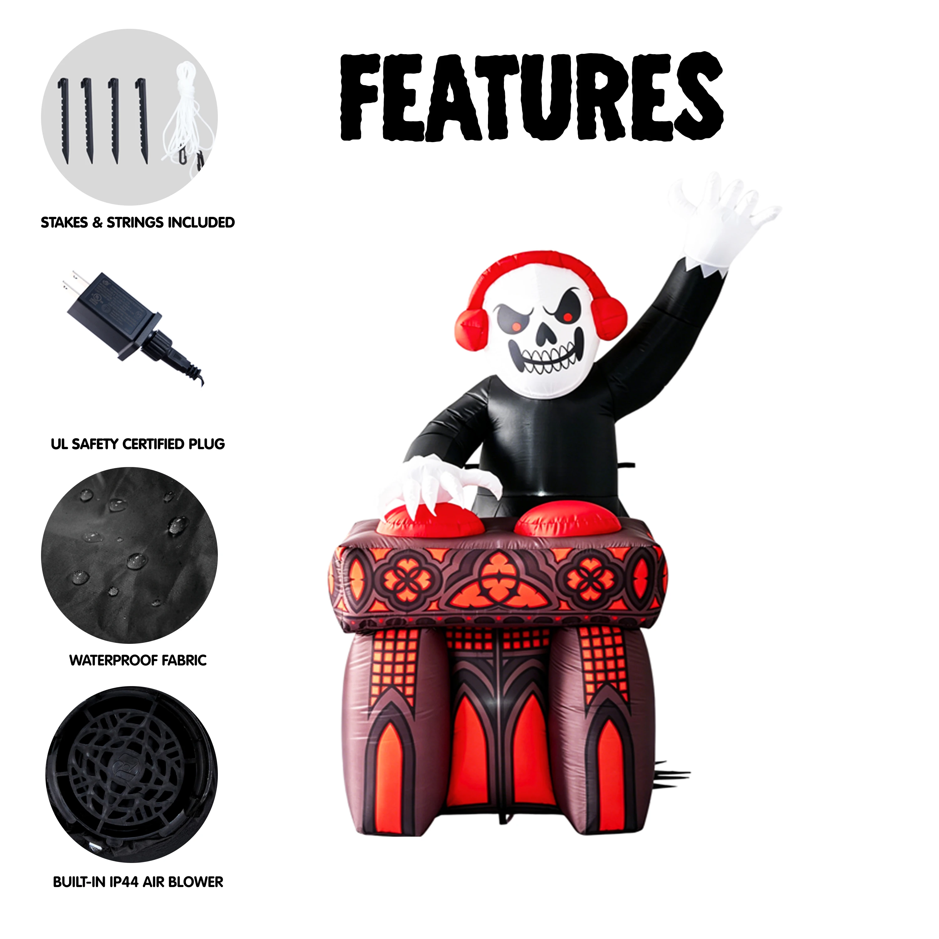 6FT DJ Skeleton Inflatable Decoration 3