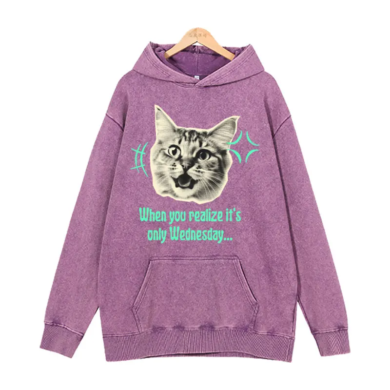 Cat Print Modedesign loser Hoodie für Männer und Frauen, Paar Top, Damen Hoodie, 2024 Herbst/Winter Vintage