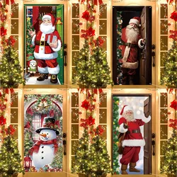 Christmas Hanging Flag Porch Door Banner Christmas Decorations For Home 2024 Ornaments Xmas Gifts Navidad New Year Gifts 2025