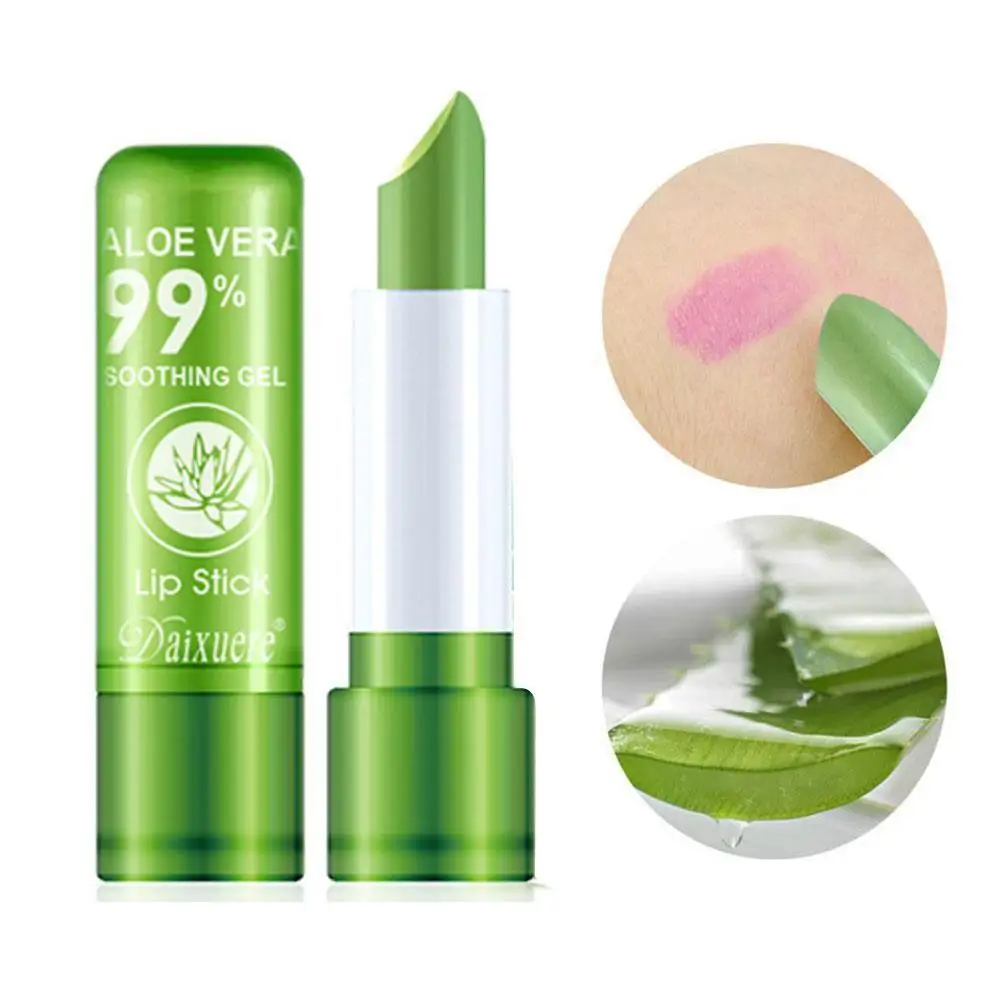 Aloe Vera Moisturizing Lipstick Long Lasting Nouritious Lip Balm Temperature Changing Color Lipgloss Lip Makeup Cosmetics