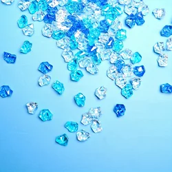 50/100/150pcs- Vibrant Blue  ice Rocks - Premium Fake ice Cubes & Sparkling Gems for Decorations, Weddings, Dly Crafts