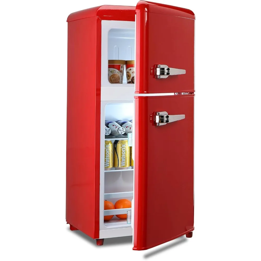 

reezer 3.2 Cu Ft 2 Door Mini Fridge for Apartment, Dorm, Office, Family, Basement, Garage - Retro Red