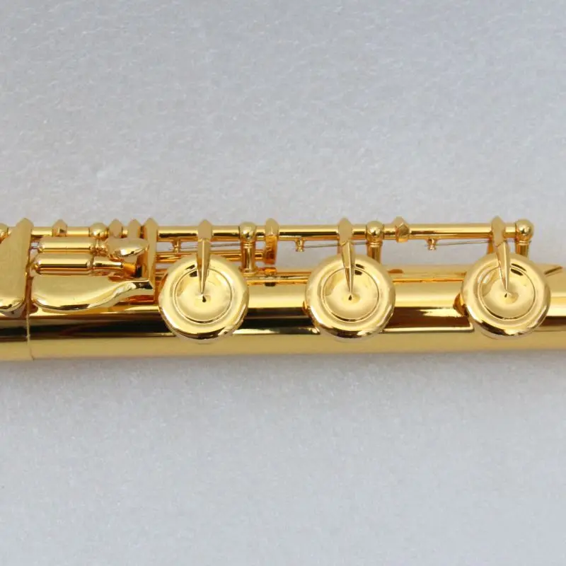 

C Tone Split E Mechanism 17 Hole Open Gold Plate Flute Cupronickel Material OEM Flute For Sale Professional Woodwind Instrument