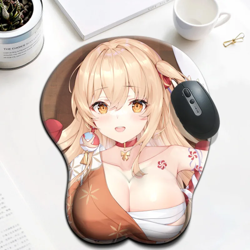 

Yoimiya 3D Chest Mousepad Cute Genshin Impact Gaming Figure Anime Mouse Pad with Wrist Rest