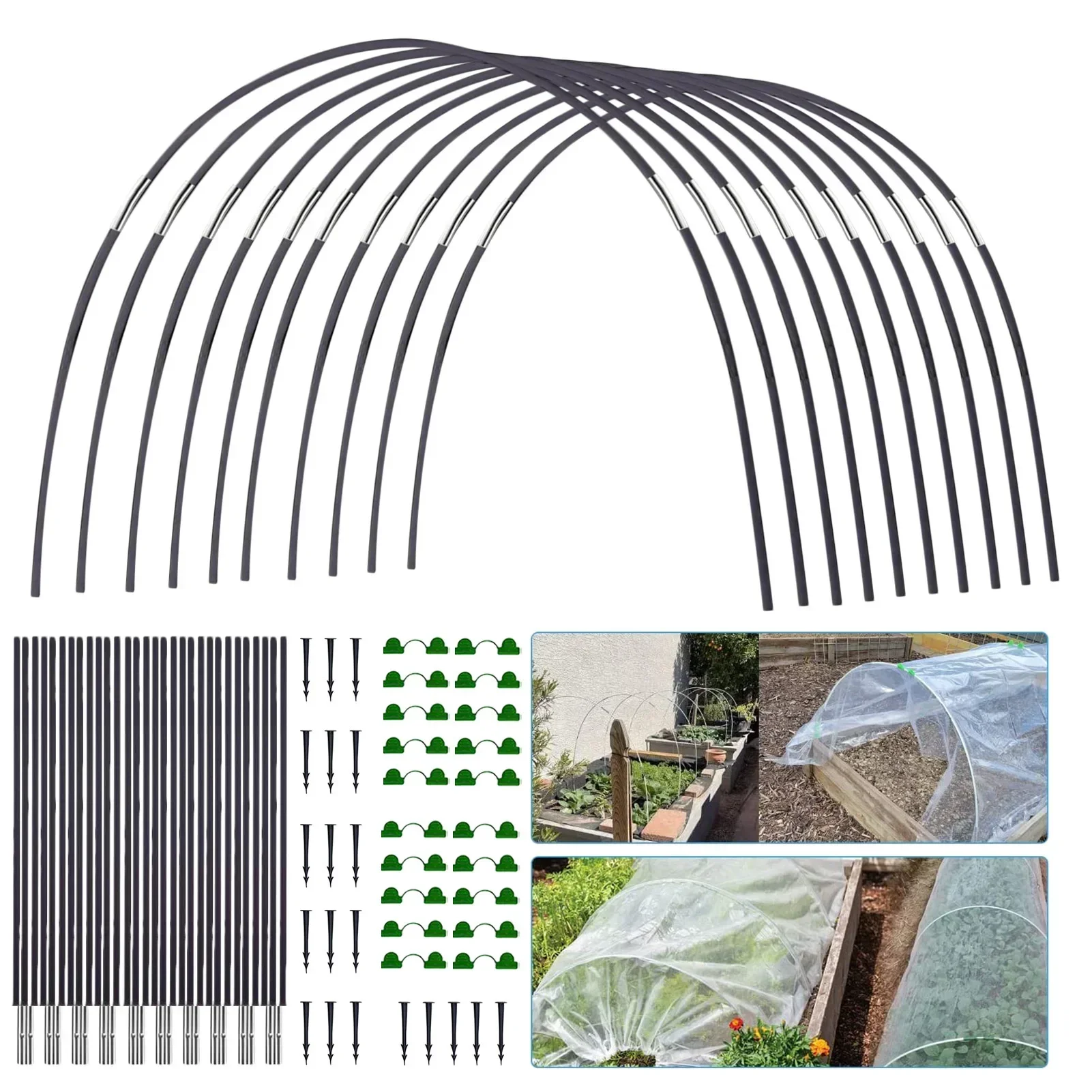 

Greenhouse Hoops Set Folding Fiber Rod Seedling Arch Shed Bracket Garden Plant Holder Agricultural Grow Tunnel Support Hanger