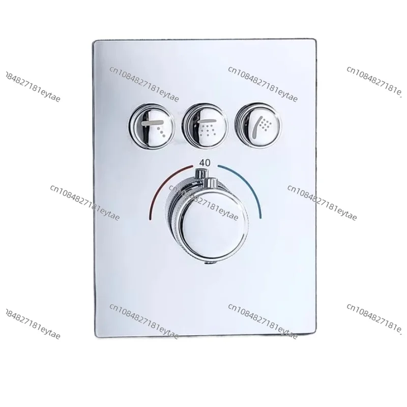 

Push-Button 3 Way Thermostatic Shower Diverter Valve Concealed Brass Faucet Rough-In Mixer Valve Kit in Chrome Can Use