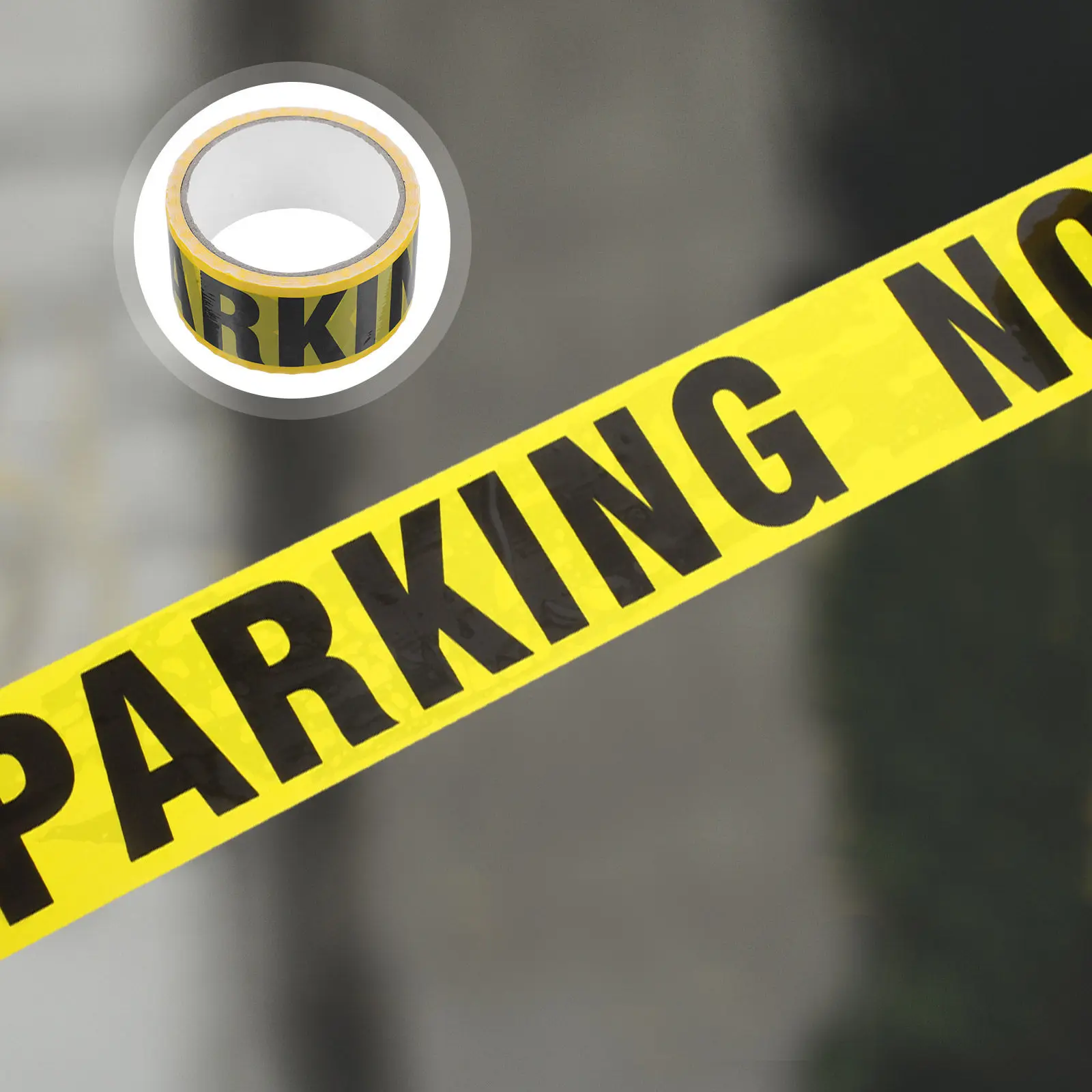 

1 Roll Professional Multi-Function Warning Tape Strong Adhesion Curved Surface Friendly Caution Barrier Tape for Non Parking