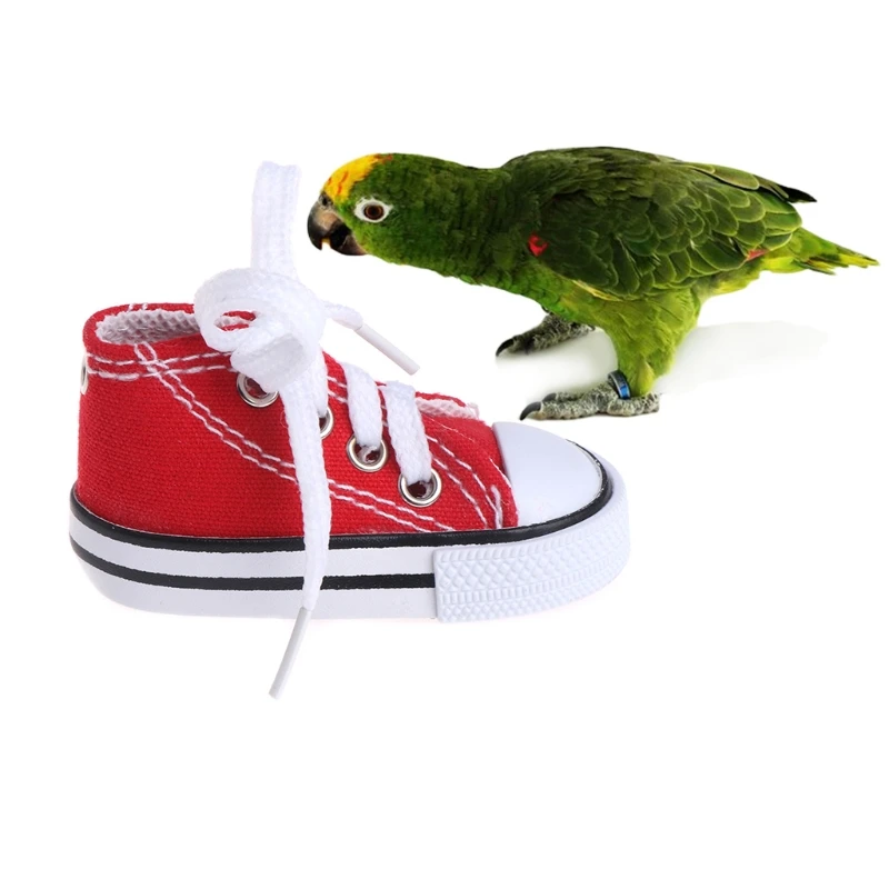 Bird Parrot Play Toys Birds Toys Mini Canvas Shoes Bite Decoration Hanging Cage Fun Craft Parrot Accessories Pet Items