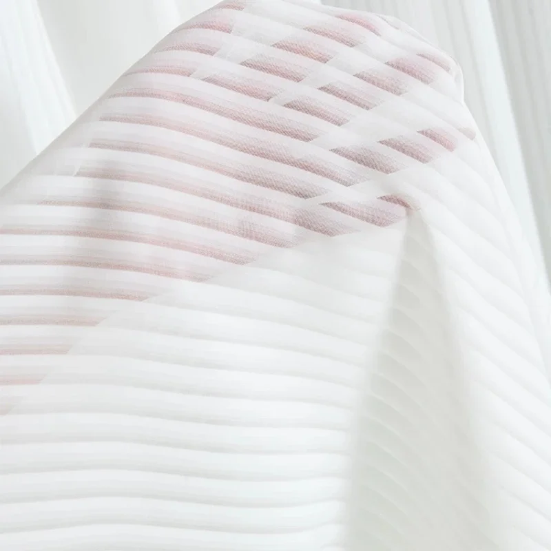 Benutzerdefinierte Größe!! Moderne Mode Luxus Vertikal Blind Chiffon Elegante Weiße Vorhänge für Wohnzimmer Esszimmer Schlafzimmer Dekor Fenster – Detail 8