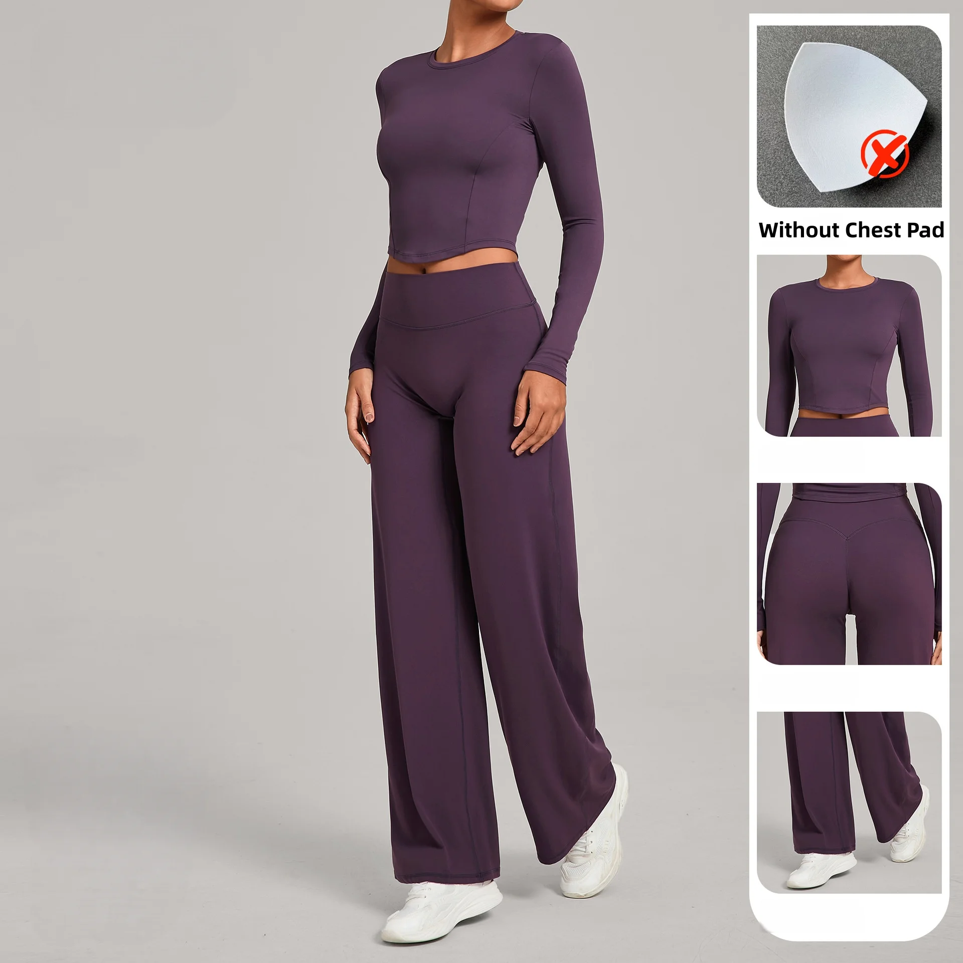 2 قطعة مجموعة اليوغا الرياضية للنساء عارية الذراعين رياضة أعلى التجفيف السريع مستقيم الساق اليوغا السراويل رياضة الجري اللياقة البدنية الزي تجريب الملابس #2