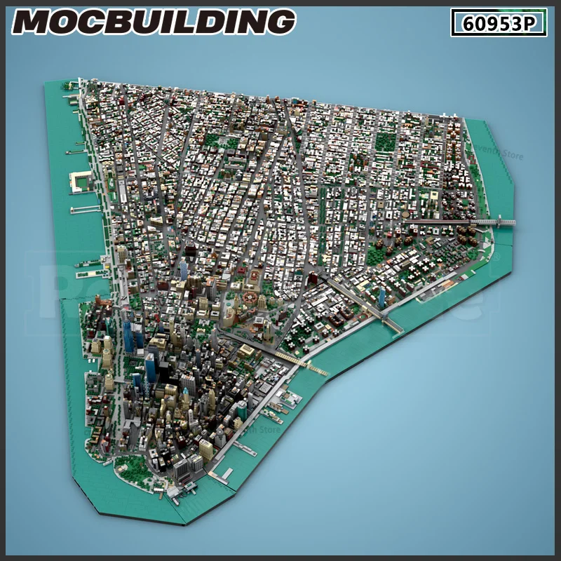 

New York City Moc Building Blocks Street View Architecture Modular Technology Bricks DIY Assembly Collection Toys Festival Gift