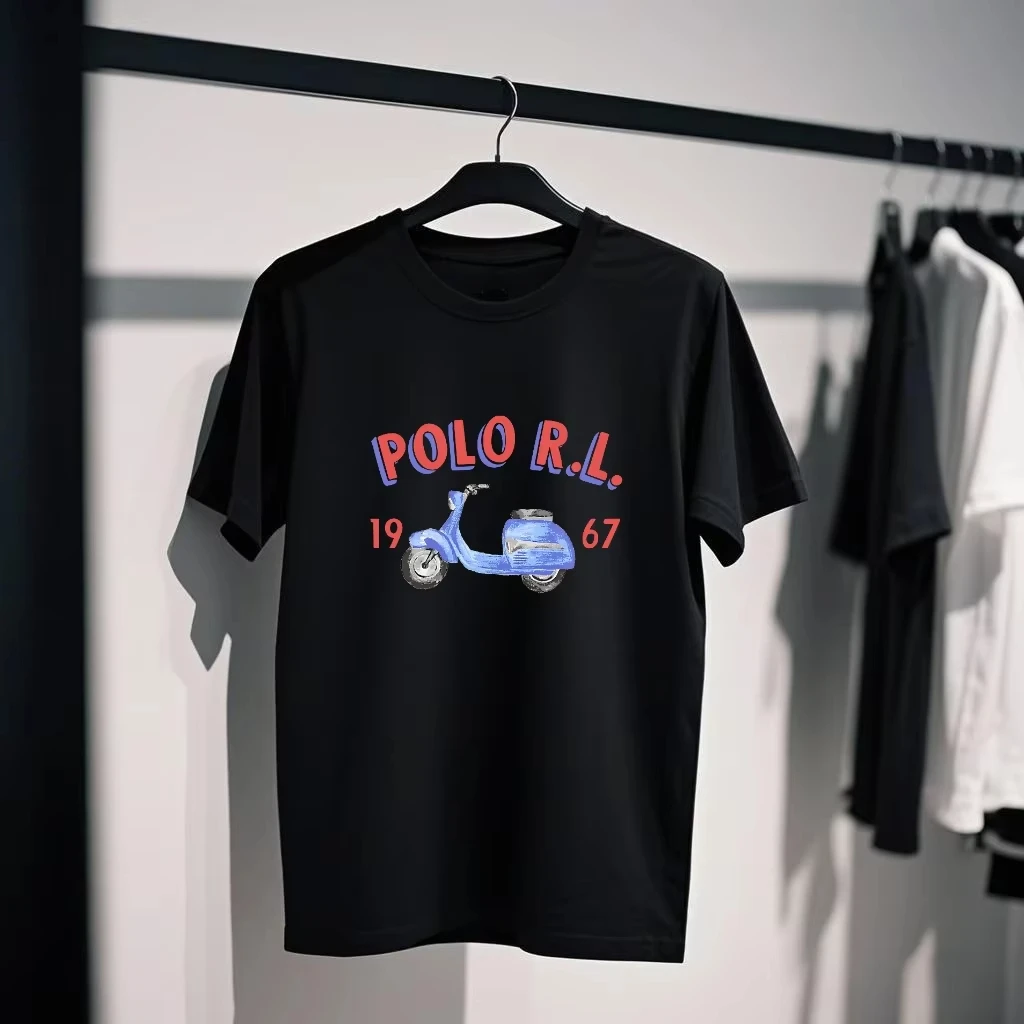 

2025 New US Entre Brand RL Printed Graphic T-shirts for Men and Women Kdis Short Sleeve T-shirts High Quality Men's Clothing