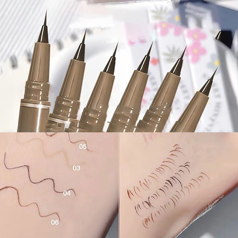 4 Colors Waterproof Liquid Eyeliner Easy To Color Sweat-proof Eyeliner Pen 0.05mm Ultra Thin Head Eye Makeup Cosmetics Beauty