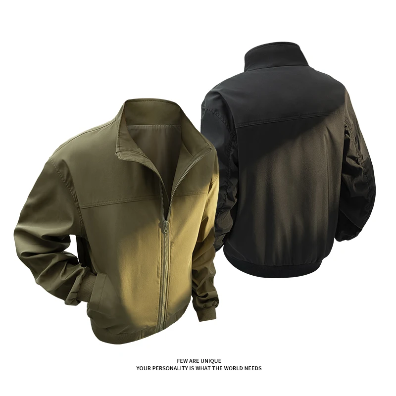 

Men's jacket Stand collar Men's Bomber Jacket Casual Lightweight Jacket For Men Sports Windbreaker Zip Up Coat Men Clothing
