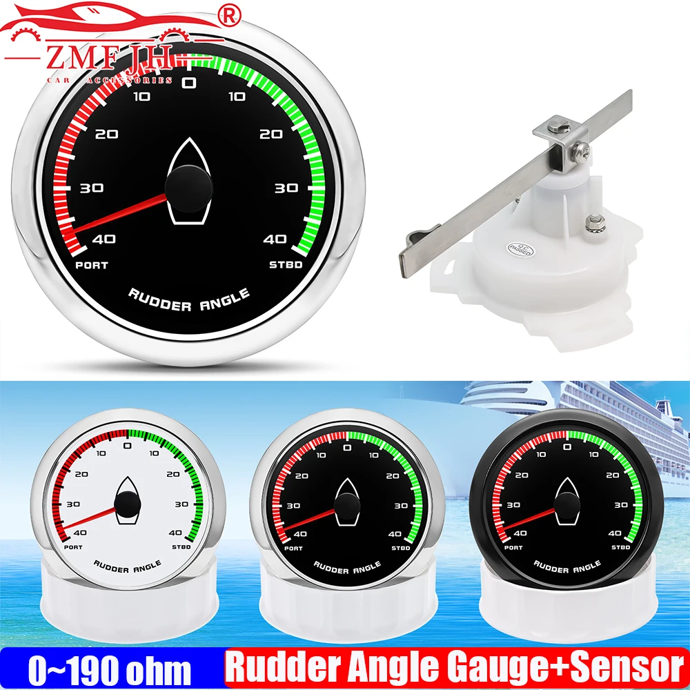 

ZMFJH 85 мм индикатор угла руля с датчиком водонепроницаемый 0-190 Ом диапазон датчика руля PORT-STBD для лодок, яхт, морской 12 В/24 В