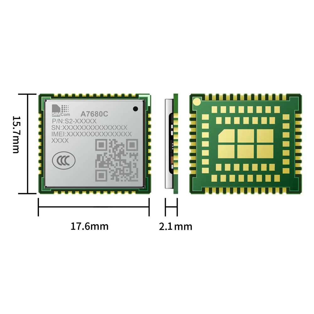 Модуль A7680C LTE Cat 1, A7680C-MNNV A7680C-MANS A7680C-LANS Поддержка голоса GNSS Дополнительно Совместимость с модулем 2G SIM800C SIM868