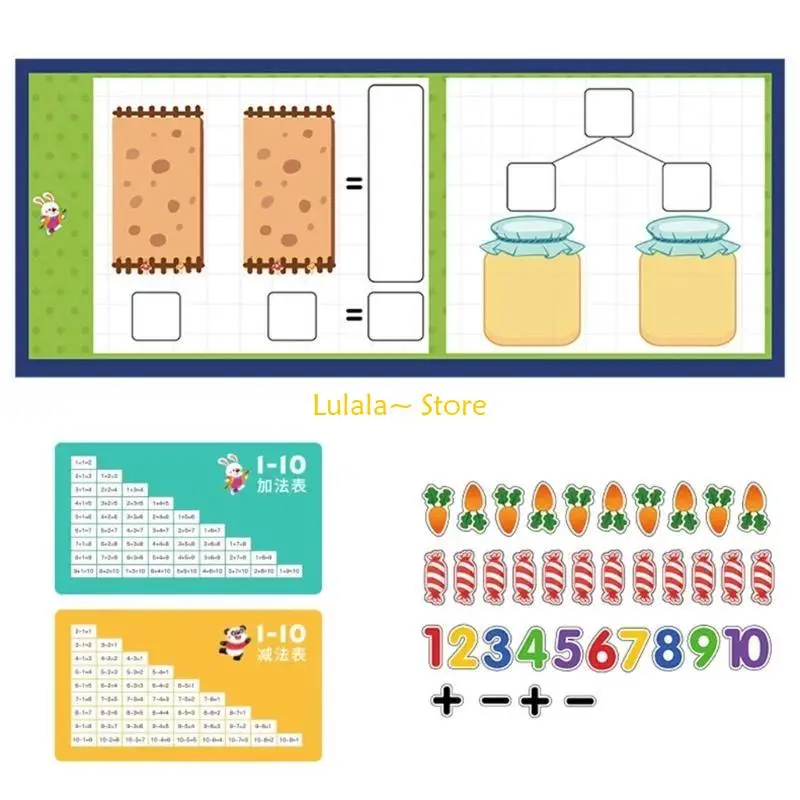 미취학 아동을위한 Y4QA 수학 도서 퍼즐 장난감 추가 뺄셈 어린이 학습 장난감