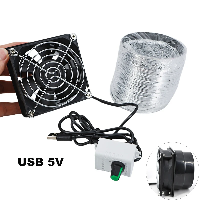 5V USB Assorbitore di Fumi Estrattore di Fumi Ventola a Velocità Regolabile 1m 3m Tubo Condotto Exhuast Ventola senza Spazzole Attrezzature di Saldatura Accessori R