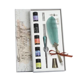 Ensemble de stylo plume et d'encre d'écriture, coffret cadeau avec plume, cadeau de mariage, papeterie, 13 pièces