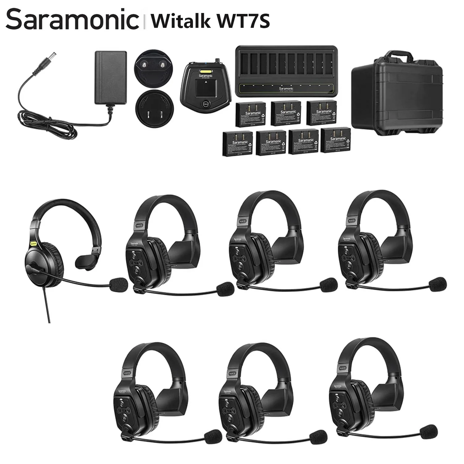 

Saramonic Witalk WT7S Full Duplex Wireless Intercom Headset System Marine Communication Headset Boat Coaches Teamwork Microphone