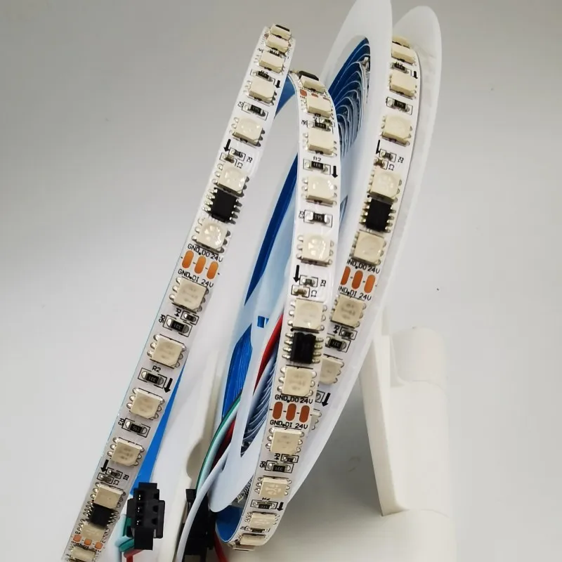 5M DC12V/24V addressable WS2811 pixels LED Strip 60/84leds/m Narrow PCB 6mm / 8mm/10mm External IC 5050 RGB Light flexible Tape