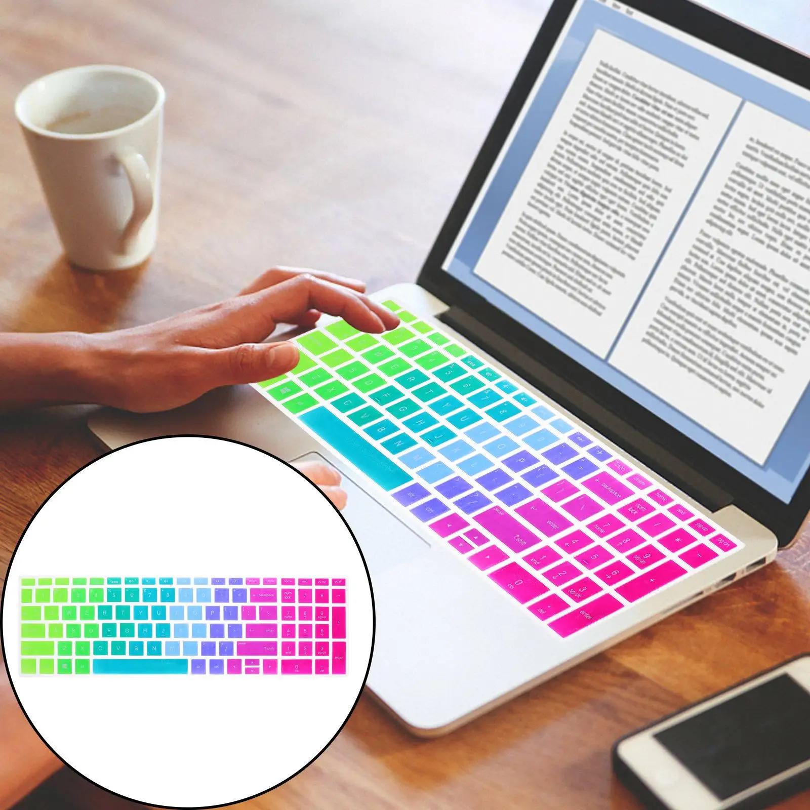 

Silicone Keyboard Protective Skin Cover for 15-Bf Leak Proof Side Design Easy to Clean Fits Laptop Keyboards