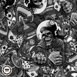 2M/6M/10M/20M Length Skull Hydrographic Transfer Film 50CM Width Hydro Image Transfer H9009
