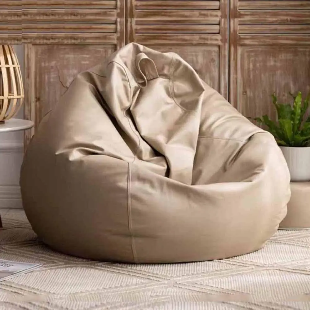 

Bean Bag Chair For Adults （No Filler） Top Faux Leather Bean Bag Cover Luxury Single Lazy Sofa Cover Beanbag Couch Pouf Chaise